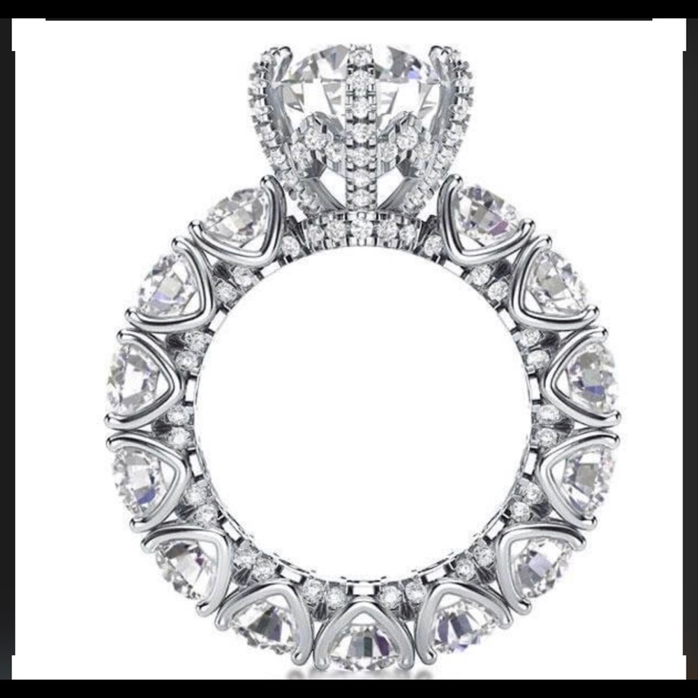 Halo Eternity engagement sapphire ring